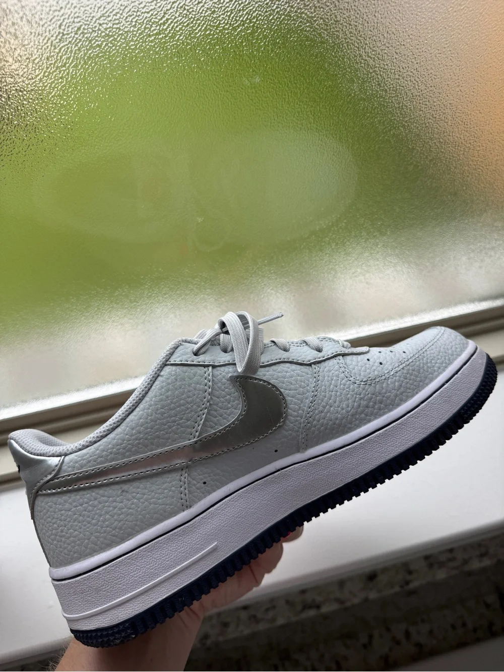 Nike AirForce Light Grey with Silver Swoosh